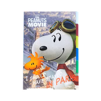 《sun-star》SNOOPY-史努比 The Peanuts Movie系列五層分類文件夾(飛行巴黎)