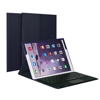 Apple iPad Pro 12.9吋超薄智能休眠立架皮套(藍)