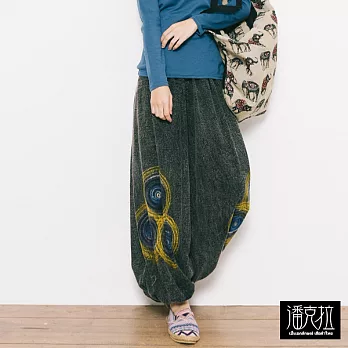 【潘克拉】水洗牛仔刷色寬褲-FFREE灰