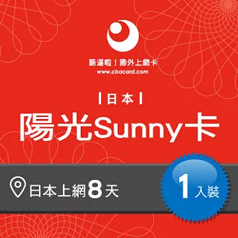 日本上網 8 天吃到飽陽光卡-Nano附轉接卡組合