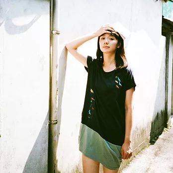 :Urb.【恐龍橡皮擦】口袋洋裝款FREE深藍