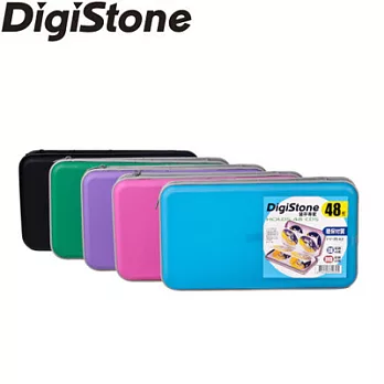 DigiStone 冰晶 漢堡盒 48片裝 CD/DVD硬殼拉鍊收納包-綠色 x1