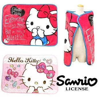 【日本進口三麗鷗正版】Hello Kitty 凱蒂貓 毛毯披肩-粉紅色