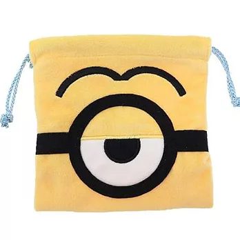 【日本進口正版授權商品】小小兵 minions 刺繡絨布束口袋/收納袋-史都華