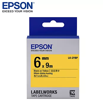 EPSON 愛普生LK-2YBP C53S652403標籤帶(粉彩6mm )黃黑
