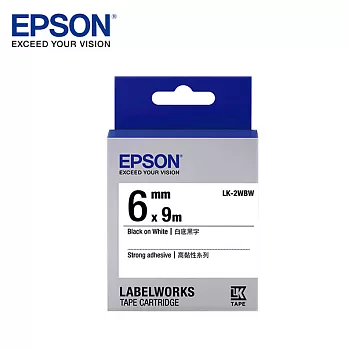 EPSON愛普生 LK-2WBW C53S652405標籤帶(高黏6mm )白黑