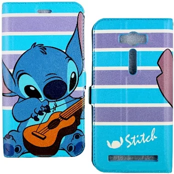 【Disney】ASUS ZenFone 2 Laser 5.5吋(ZE550KL) 音樂系列 隱磁側掀皮套史迪奇