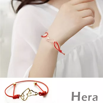 【Hera】赫拉 心型幸運小馬珍珠編織開運手鏈(紅色)