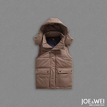 【JOE & WEI】可拆連帽鋪棉背心(2色)-M-XL M卡