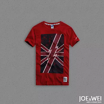 【JOE & WEI】破版英國國旗短TEE(3色)-M-XL　L紅
