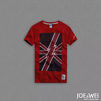 【JOE & WEI】破版英國國旗短TEE(3色)-M-XL L紅
