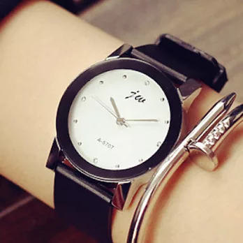 Watch-123 風格練習-經典復古小圓盤小文藝情侶腕錶 (2色可選)白色