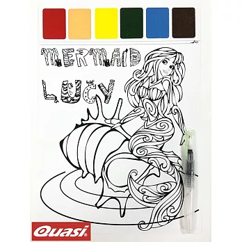 QuasiPaint With Water 著色趣 水筆彩繪/塗鴉 繪圖板 - CS2004 夢幻人魚款