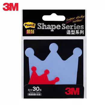 3M 利貼狠黏造型便條紙-皇冠 625S-13( 六入)