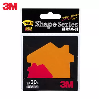 3M 利貼狠黏造型便條紙-屋子 625S-15( 六入)