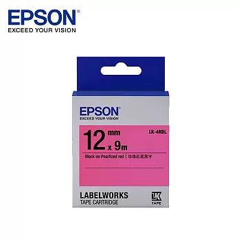 EPSON 愛普生LK-4RBL C53S654418標籤帶(珍珠12mm )紅黑