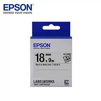 EPSON 愛普生LK-5SBE C53S655415標籤帶(資產18mm )銀黑