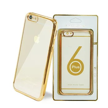 iPhone6/6S Plus 5.5吋 電鍍邊框矽膠軟殼保護套金色