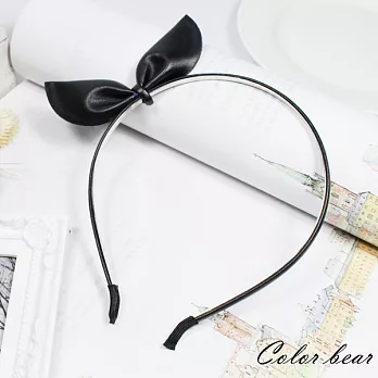 【卡樂熊】韓版簡約質感皮革蝶結造型髮箍-簡約蝶結