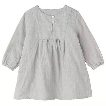 [MUJI無印良品]幼兒有機棉二重紗織洋裝100灰色