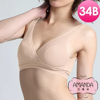 AMANDA 舒爽棉質 機能型運動內衣(34B)34B-膚色