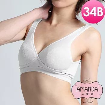 AMANDA 舒爽棉質 機能型運動內衣(34B)34B-白色