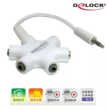 Delock 耳機音源分享器-65362(1對5)