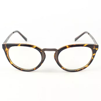 英國NATKIEL-造型咖啡豹紋平光眼鏡