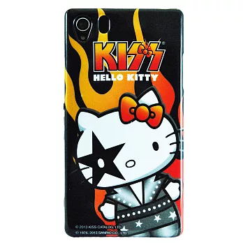 Aztec 凱蒂貓 Sony Xperia Z1 矽膠軟手機殼-火焰黑