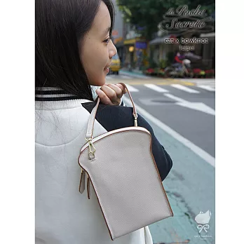 【La Poche Secrete 】 catXbow-knot}元氣滿分吐司包_手提肩揹兩用包_焦糖