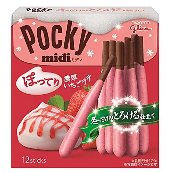 日本【固力果】波奇胖胖棒-濃厚草莓拿鐵