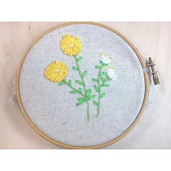 【Crystal Rose緞帶專賣店】Petals緞帶刺繡 DIY手做材料包-雛菊