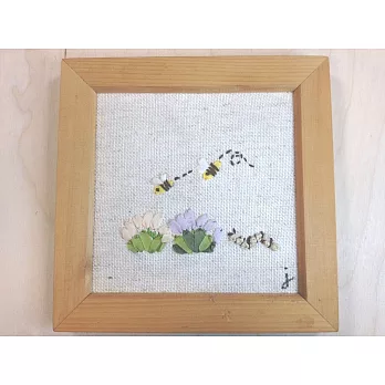 【Crystal Rose緞帶專賣店】Petals緞帶刺繡 DIY手做材料包-蜜蜂與毛毛蟲