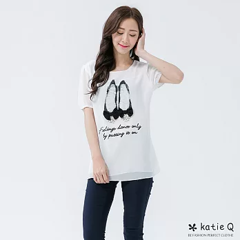 【KatieQ】立體造型氣質雪紡上衣(3色)-F FREE白