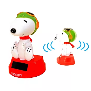 【日本進口正版】PEANUTS 史努比 SNOOPY 太陽能公仔-飛行員