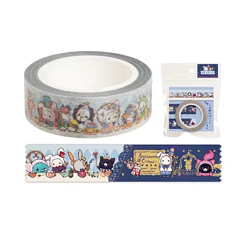 San-X 魔幻馬戲團禮品包裝彩色紙膠帶。麗絲夢遊仙境系列