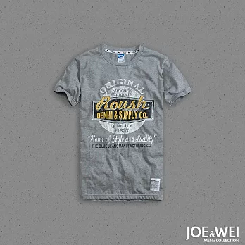 【JOE & WEI】街頭塗鴉圓標短TEE(3色)-M-L M灰