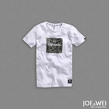 【JOE & WEI】方塊迷彩潮流短TEE(3色)-M-XL M白