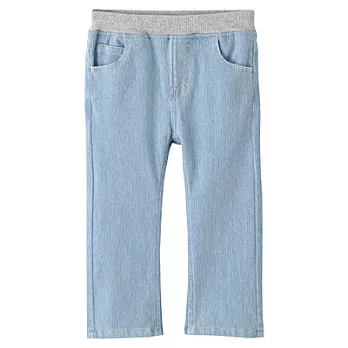 [MUJI無印良品]幼兒棉混輕鬆活動舒適拼接丹寧褲80藍色