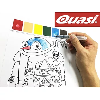 Quasi Paint With Water 著色趣 水筆彩繪/塗鴉 繪圖板 1套4入(共8張繪板)+4支水筆1套4入