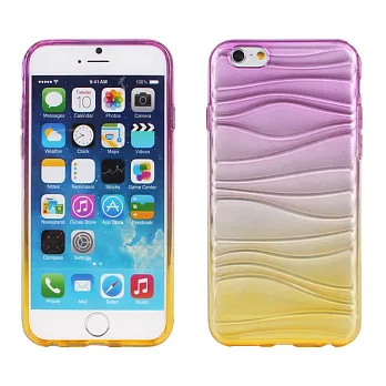 【BIEN】iPhone 6/6s 波浪漸層彩透軟質手機殼(紫)