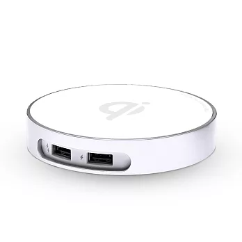 ChannelWell 桌上型雙USB埠 無線充電器 WCD0020B銀白色