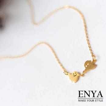 Enya★微笑幽靈項鍊金色