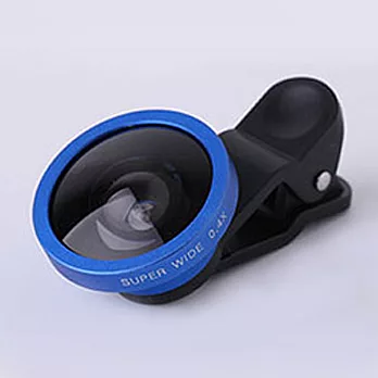 4X超級廣角 夾式 自拍鏡頭組 通用型手機廣角鏡頭藍色