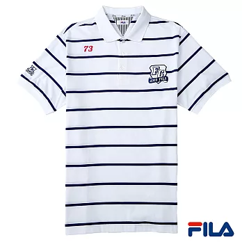 FILA男仕經典條紋POLO衫-1POP-1206-IV-M優雅米