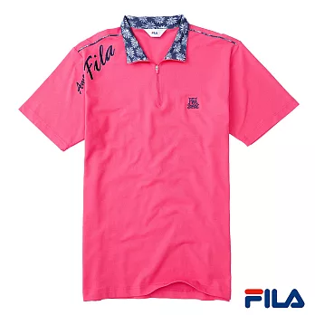 FILA男仕立領吸排上衣-1TEP-1202-PC-M人氣桃