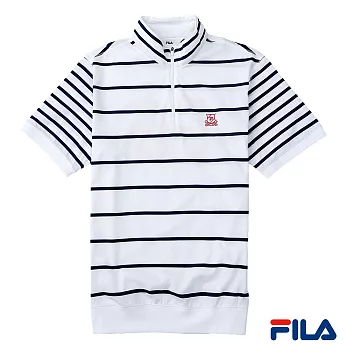 FILA男仕條紋吸排上衣-1TEP-1207-IV-M優雅米