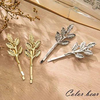 【卡樂熊】搖曳維納斯五葉金屬邊夾髮夾2入-金色