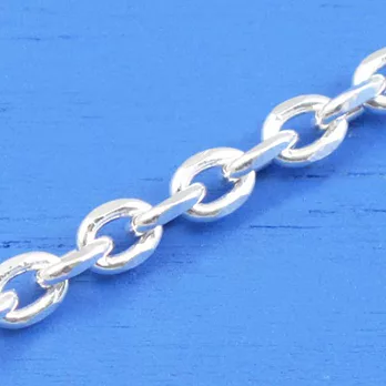 維克維娜 20吋純銀粗款-個性長圈鍊。義大利925純銀單鍊