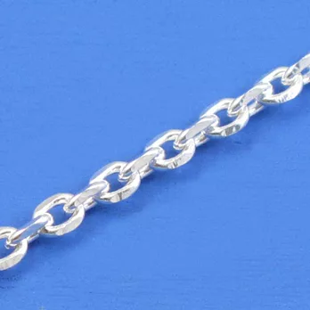 維克維娜 18吋純銀個性長圈鍊。義大利925純銀單鍊